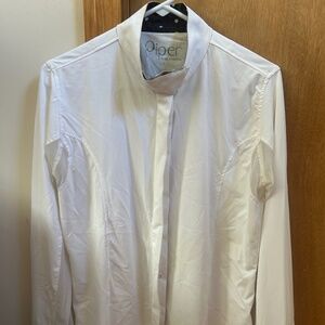 Smartpak Piper Long Sleeve Show Shirt  - Size LARGE. White/Navy